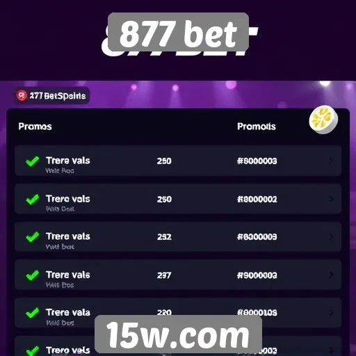 Promoções e bônus atrativos da 877 bet